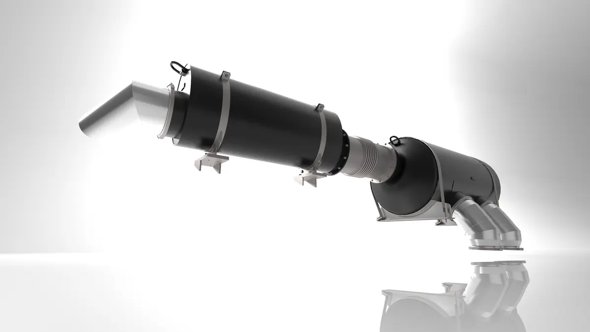 Attenuated Exhaust Render - Lower POV